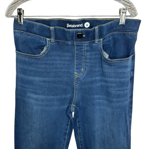 Betabrand Blue Denim Leggings High Rise Flare Bootcut Jeans Size Medium - Picture 5 of 9